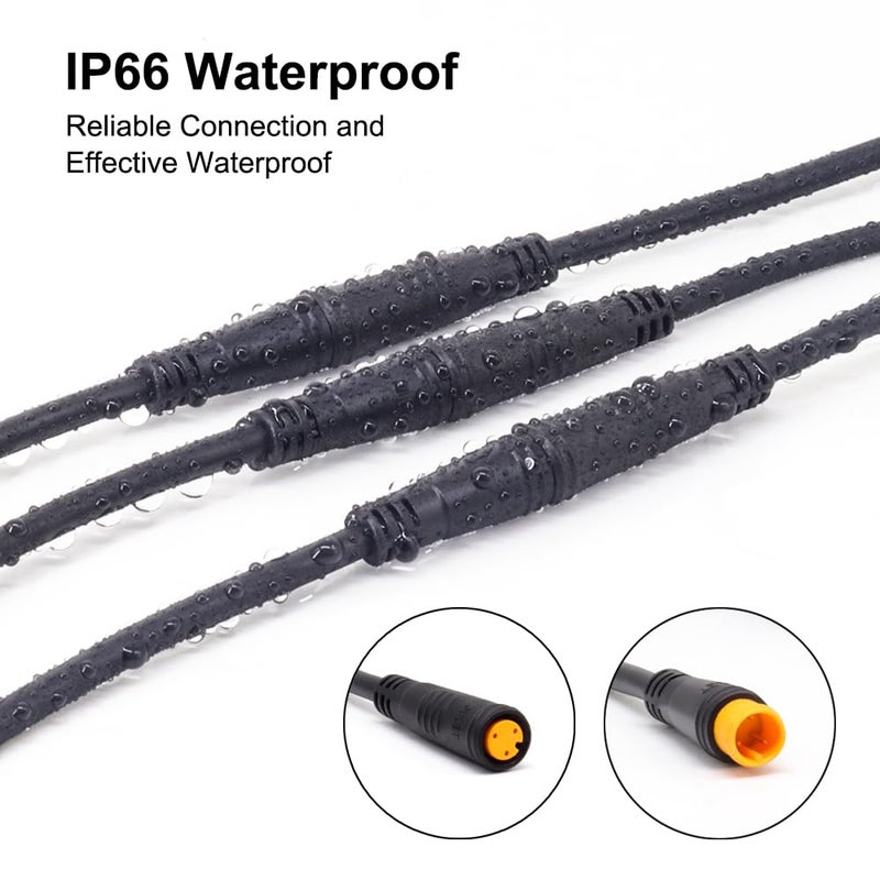 Onature Male to Male Ebike Extension Cable for Electric Bike Display and Gear Shif Sensor, Julet 2Pin / 3Pin / 5Pin Waterproof Connector to Expand Ebike Light and Twist Throttle (3 Pin Male to Male Yellow) - Image 5